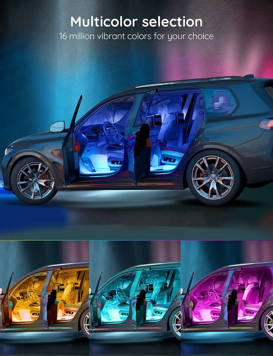 Smart Interior RGB LED Light Kit with App Control Music Mode 12V