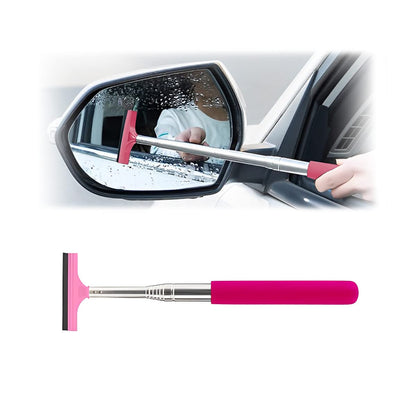 Retractable Rearview Mirror Wiper with Telescopic Rod Water Cleaning Tool