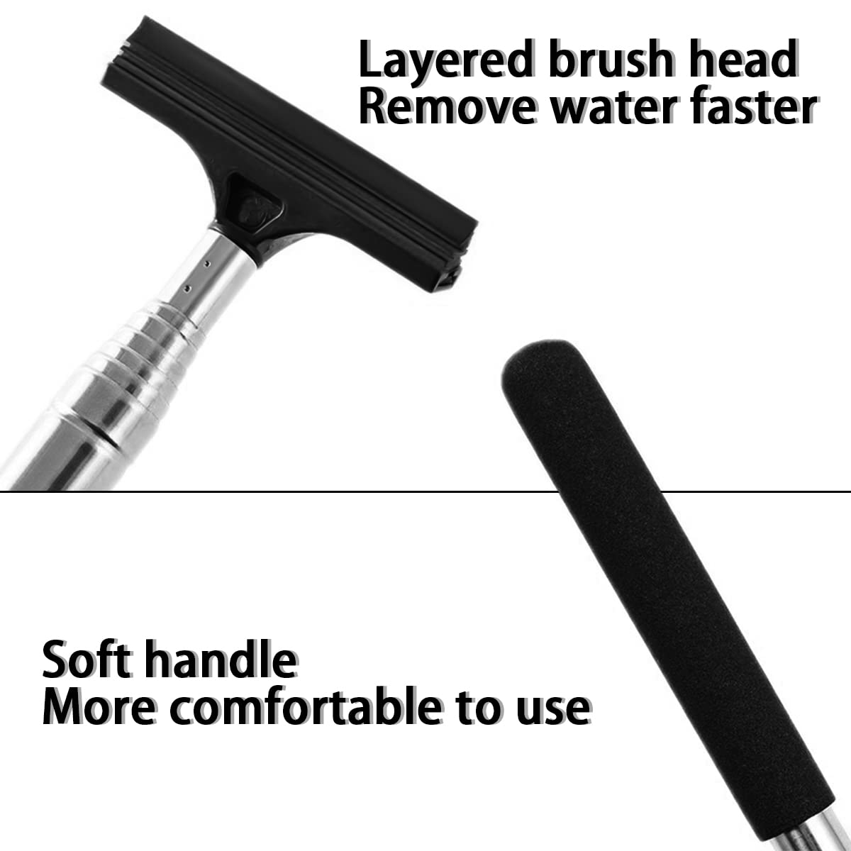 Retractable Rearview Mirror Wiper with Telescopic Rod Water Cleaning Tool