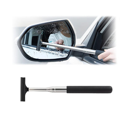 Retractable Rearview Mirror Wiper with Telescopic Rod Water Cleaning Tool