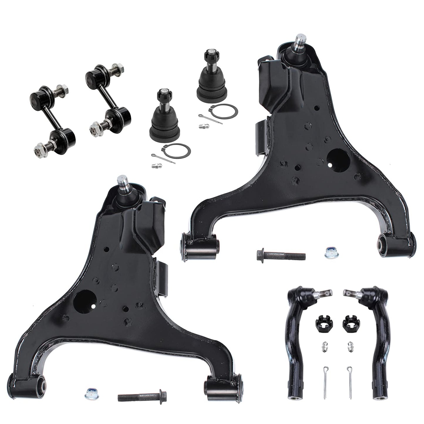 8-Piece Front Suspension Kit with Control Arms Ball Joints & Sway Bar Links for 2WD