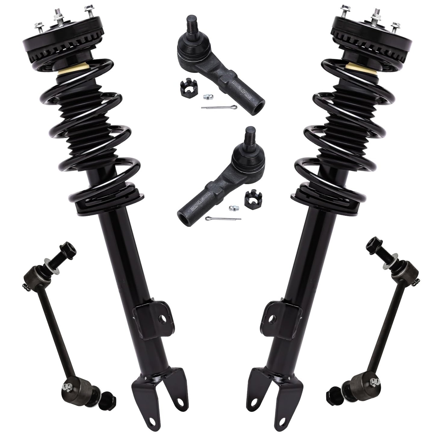 Front & Rear Suspension Kit with Struts Control Arms & Tie Rods for Camaro 2011–2012