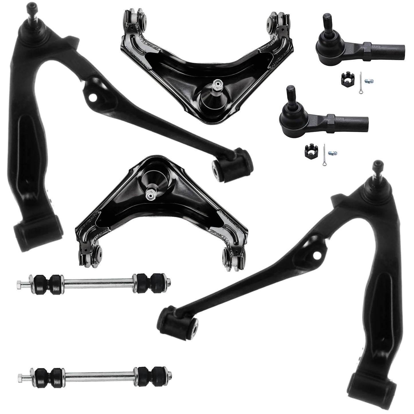 8-Piece Front Suspension Kit with Control Arms Ball Joints & Sway Bar Links for 2WD