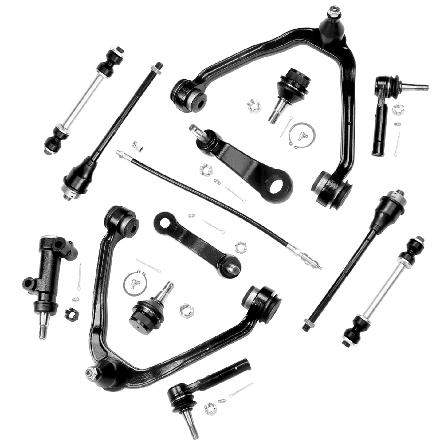 7-Piece Steering Kit with Inner Outer Tie Rods Pitman & Idler Arm for Silverado Sierra Tahoe 4WD