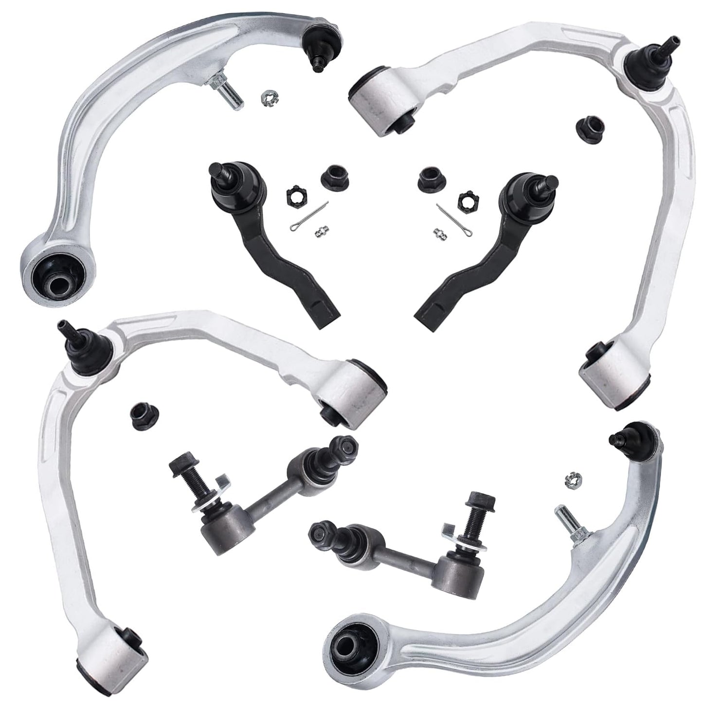 8-Piece Front Suspension Kit with Control Arms Ball Joints & Sway Bar Links for 2WD