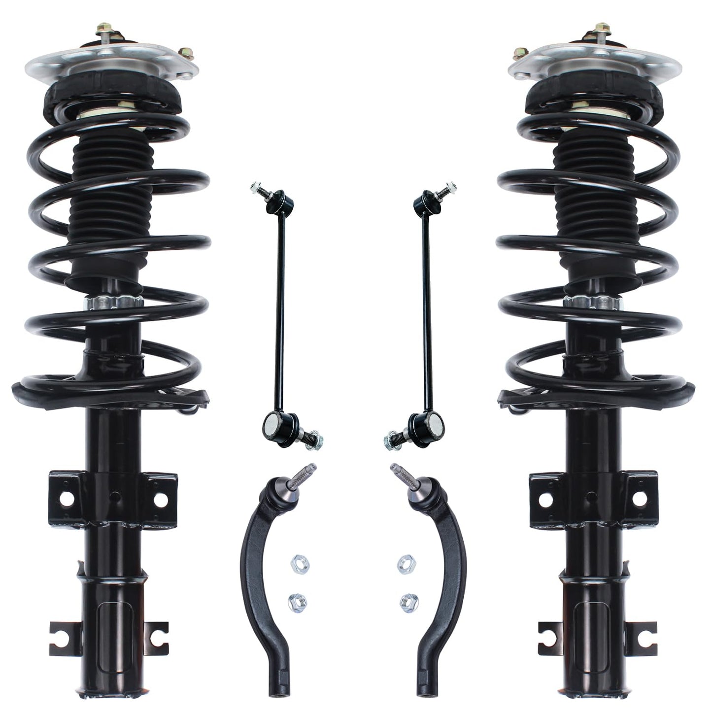 Front & Rear Suspension Kit with Struts Control Arms & Tie Rods for Camaro 2011–2012