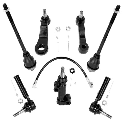 7-Piece Steering Kit with Inner Outer Tie Rods Pitman & Idler Arm for Silverado Sierra Tahoe 4WD