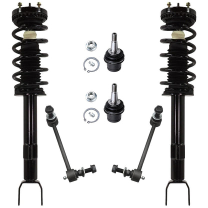 Front & Rear Suspension Kit with Struts Control Arms & Tie Rods for Camaro 2011–2012