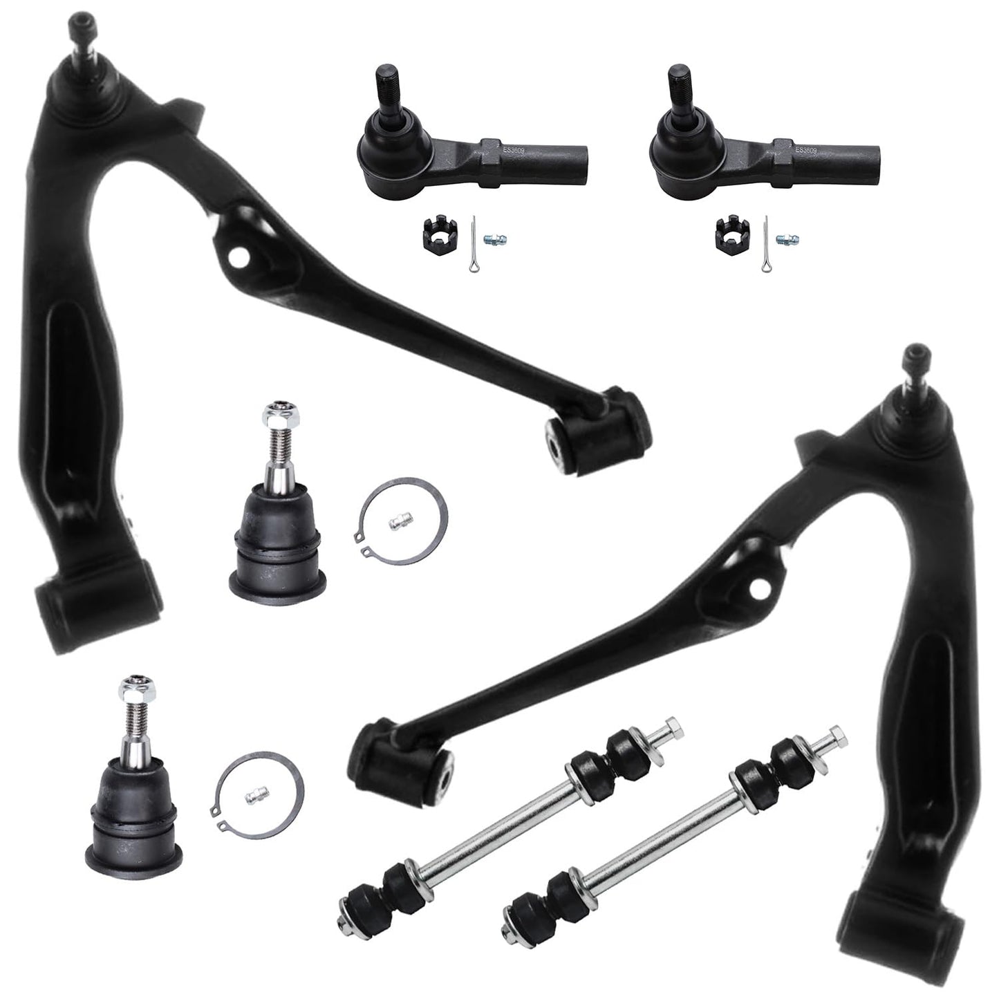 8-Piece Front Suspension Kit with Control Arms Ball Joints & Sway Bar Links for 2WD