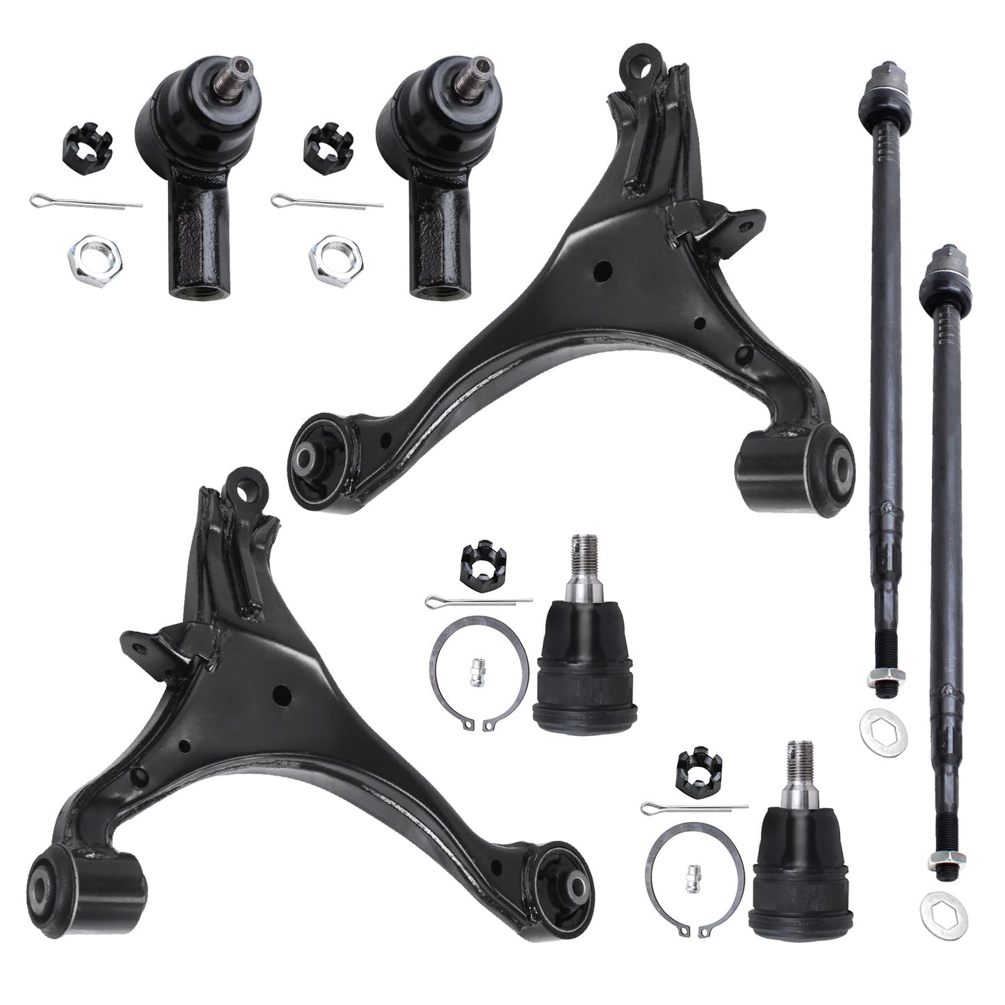 8-Piece Front Suspension Kit with Control Arms Ball Joints & Sway Bar Links for 2WD