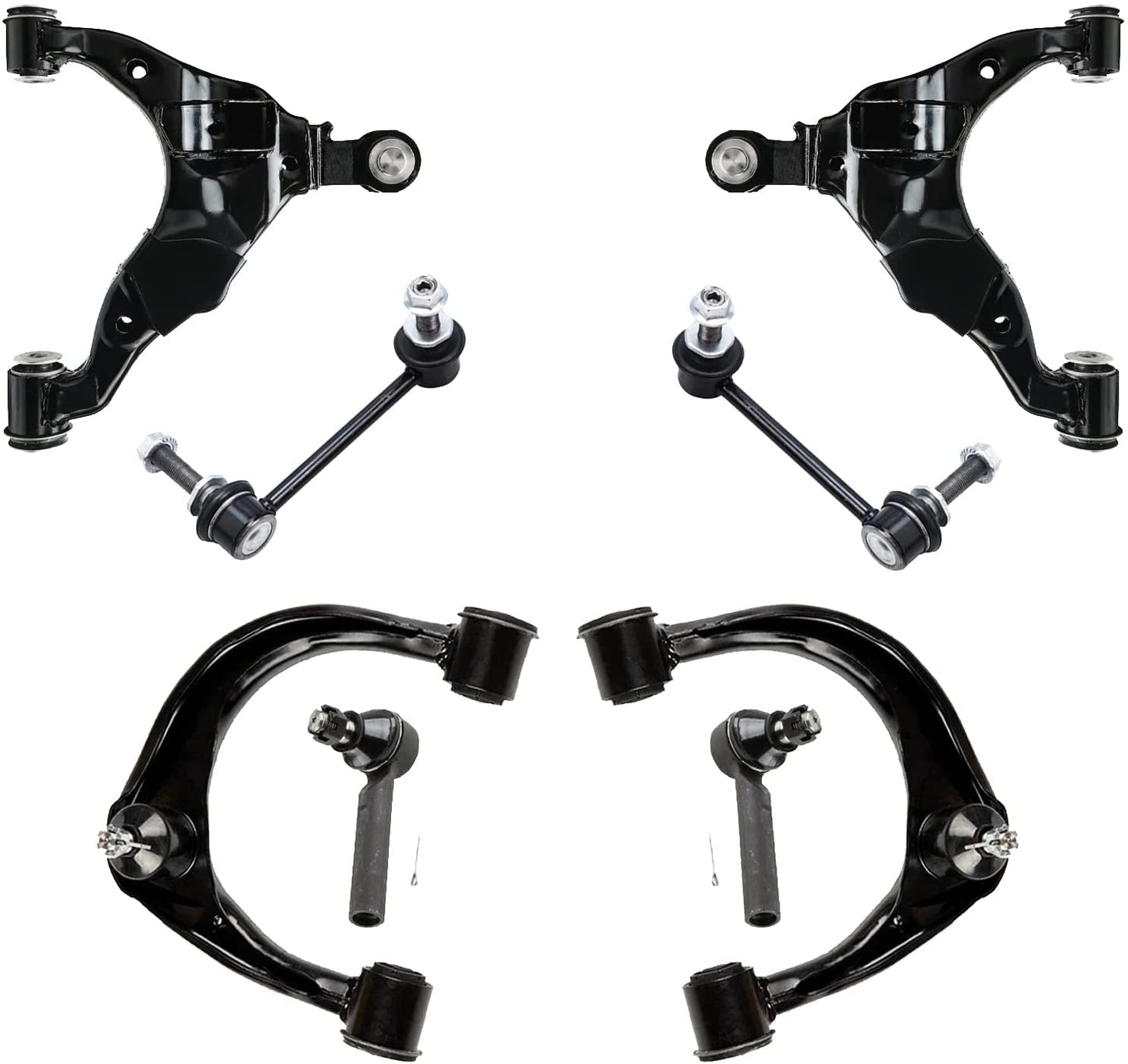 8-Piece Front Suspension Kit with Control Arms Ball Joints & Sway Bar Links for 2WD