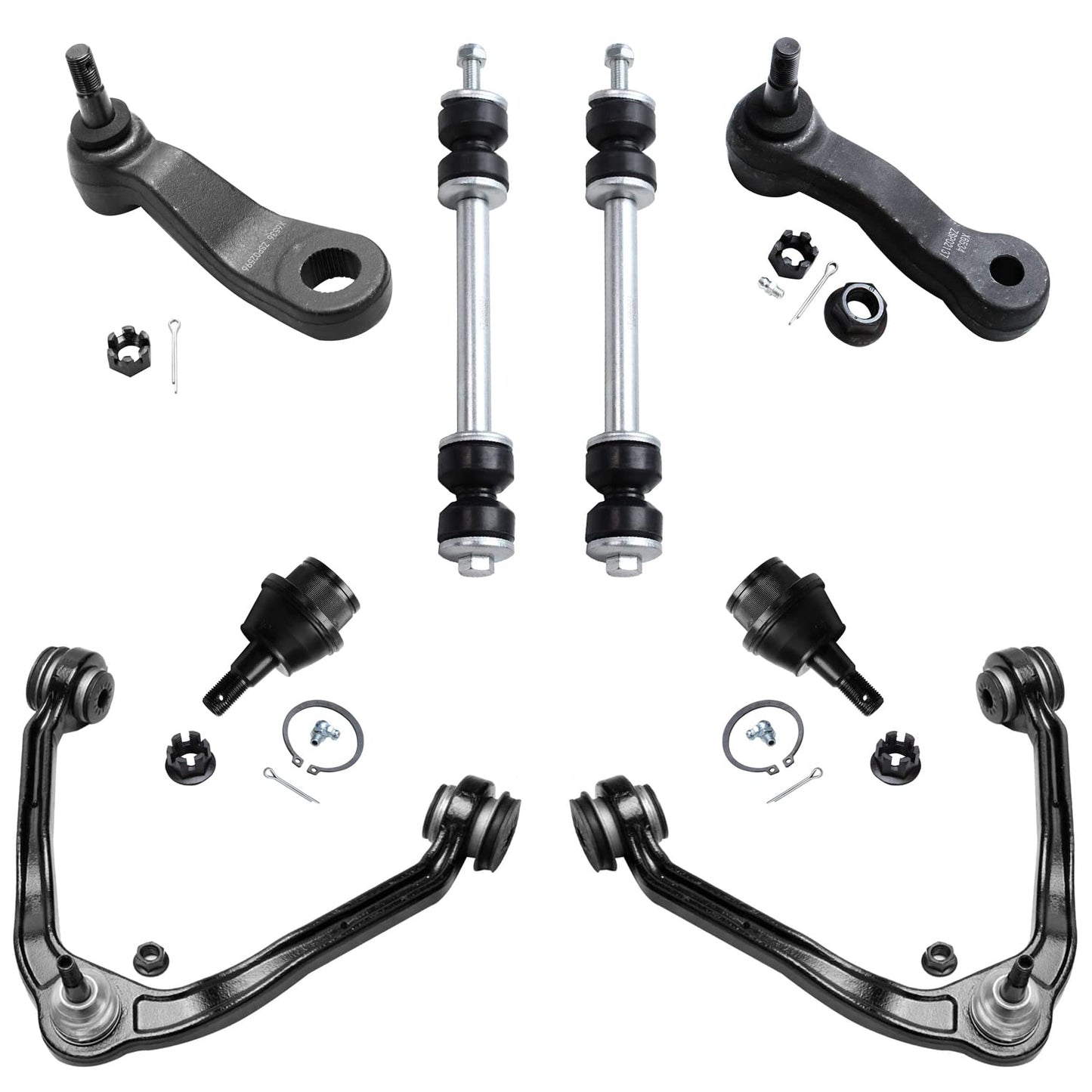 8-Piece Front Suspension Kit with Control Arms Ball Joints & Sway Bar Links for 2WD