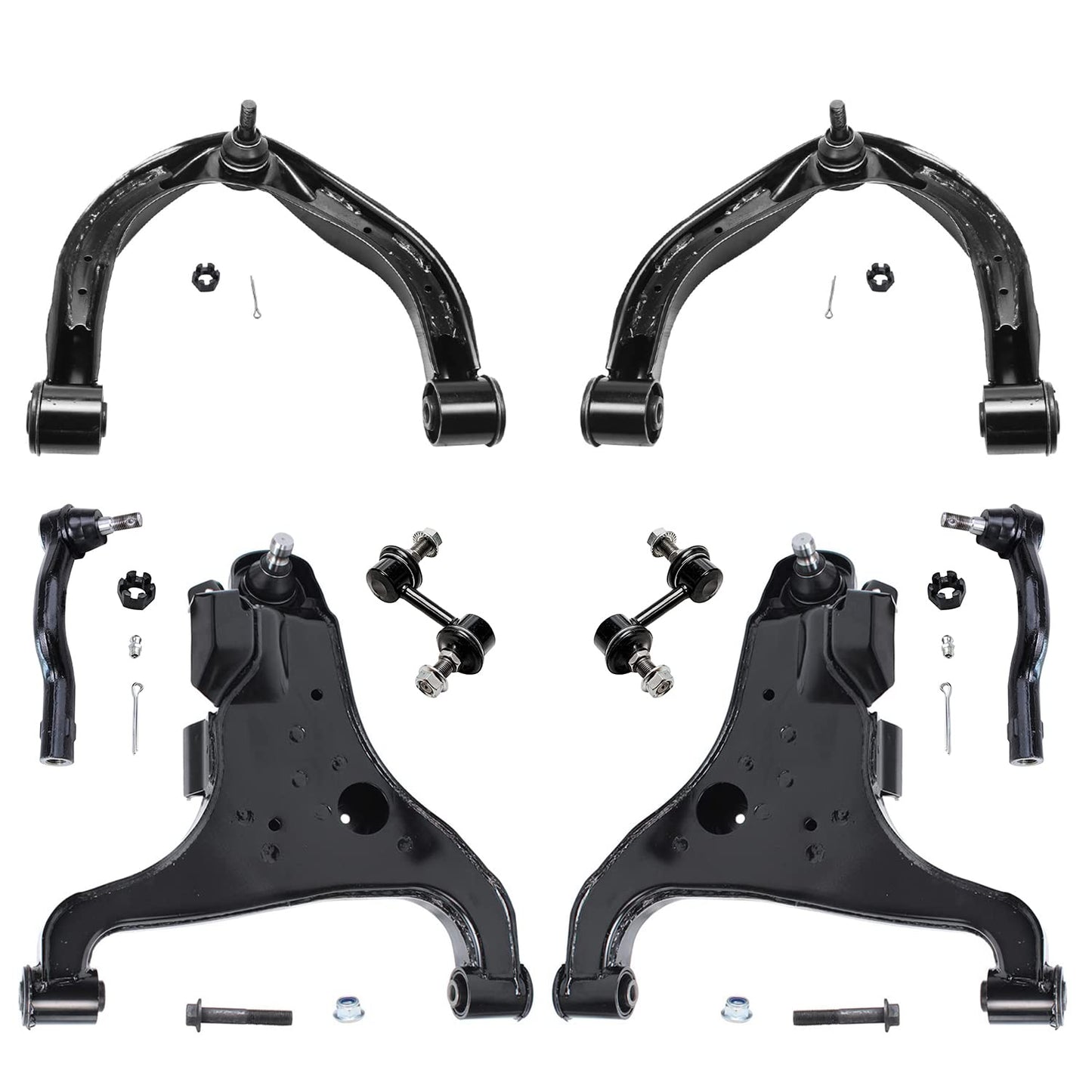 8-Piece Front Suspension Kit with Control Arms Ball Joints & Sway Bar Links for 2WD