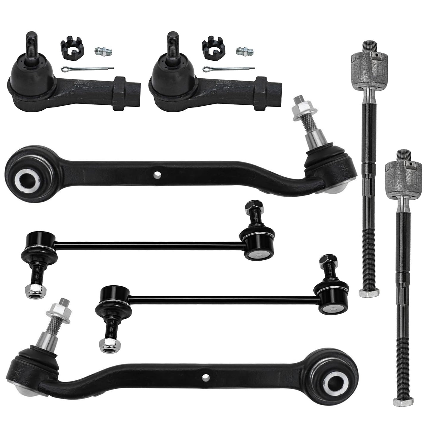 8-Piece Front Suspension Kit with Control Arms Ball Joints & Sway Bar Links for 2WD