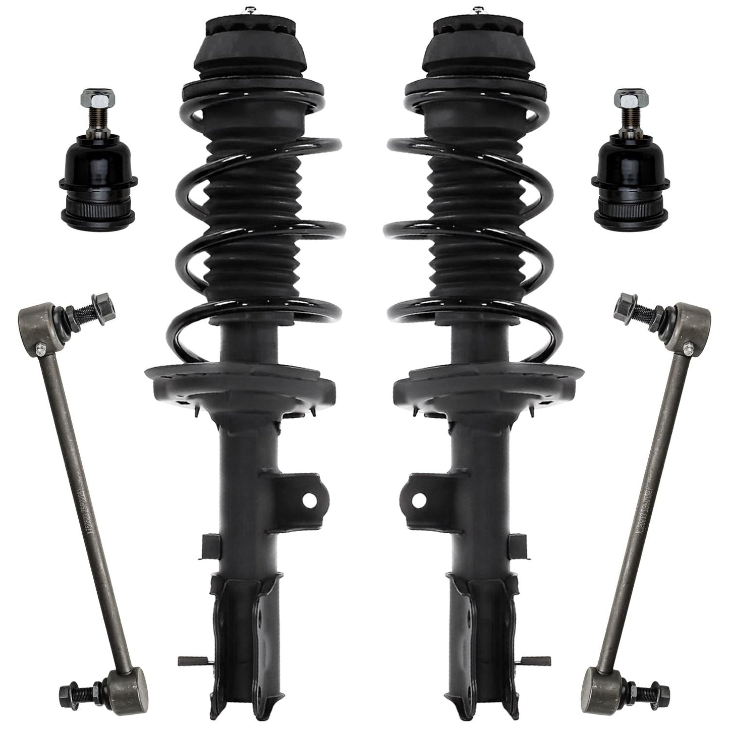 Front & Rear Suspension Kit with Struts Control Arms & Tie Rods for Camaro 2011–2012