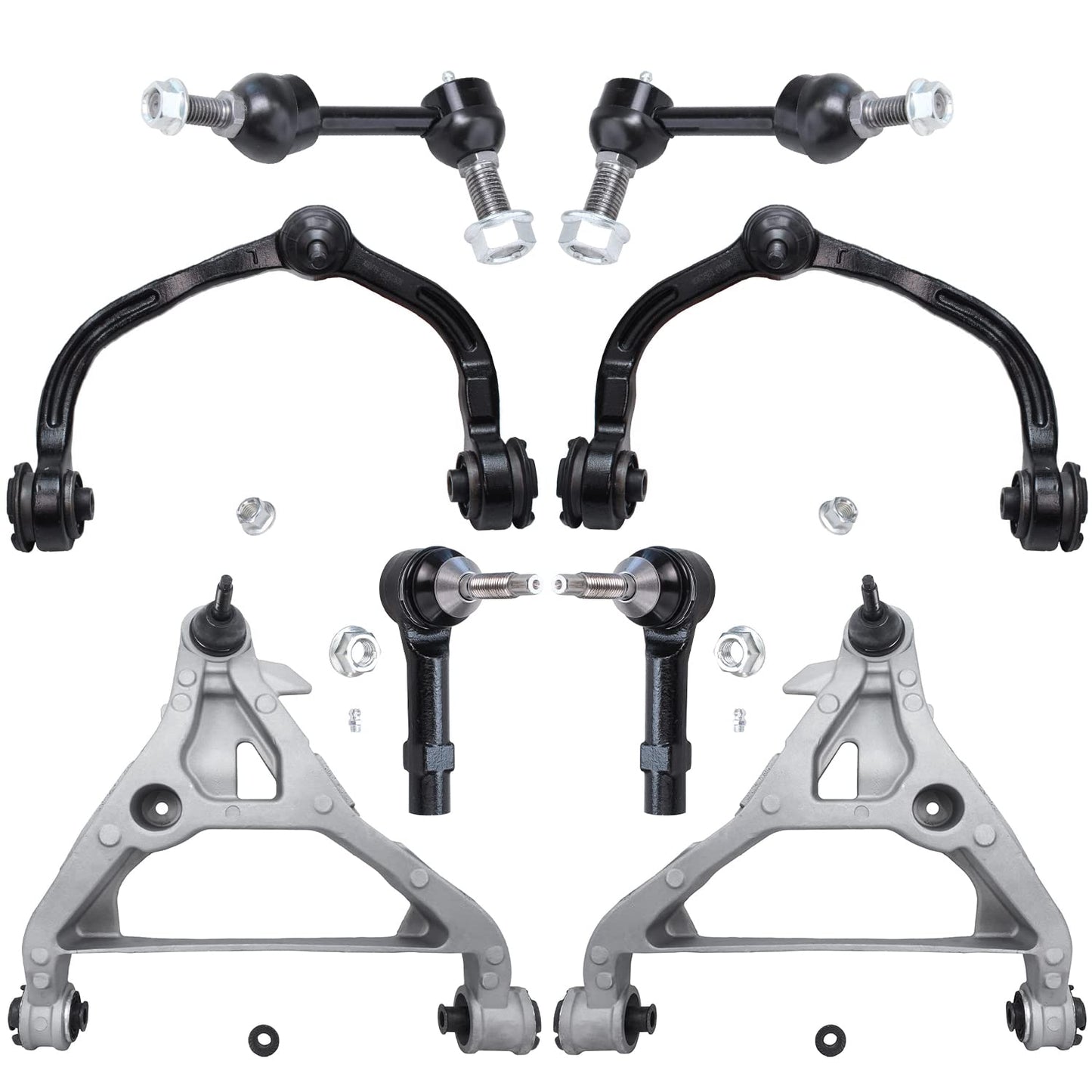 8-Piece Front Suspension Kit with Control Arms Ball Joints & Sway Bar Links for 2WD