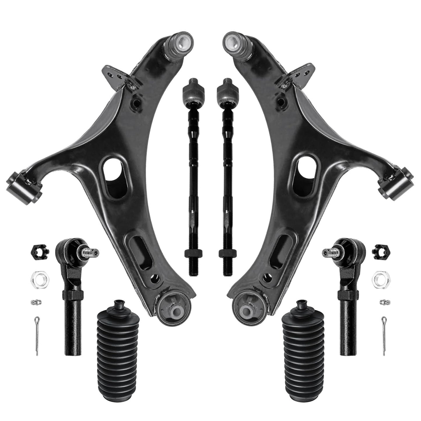 8-Piece Front Suspension Kit with Control Arms Ball Joints & Sway Bar Links for 2WD