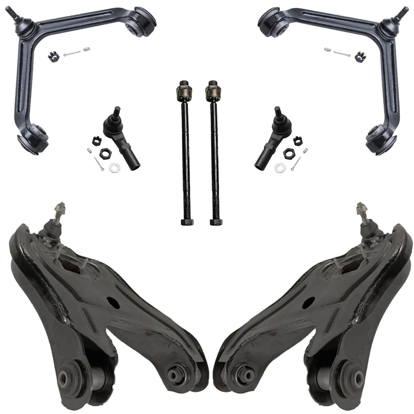 8-Piece Front Suspension Kit with Control Arms Ball Joints & Sway Bar Links for 2WD