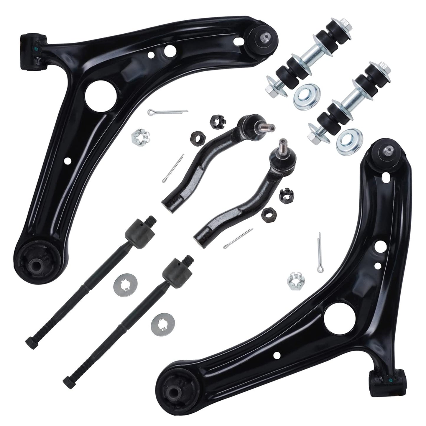 8-Piece Front Suspension Kit with Control Arms Ball Joints & Sway Bar Links for 2WD