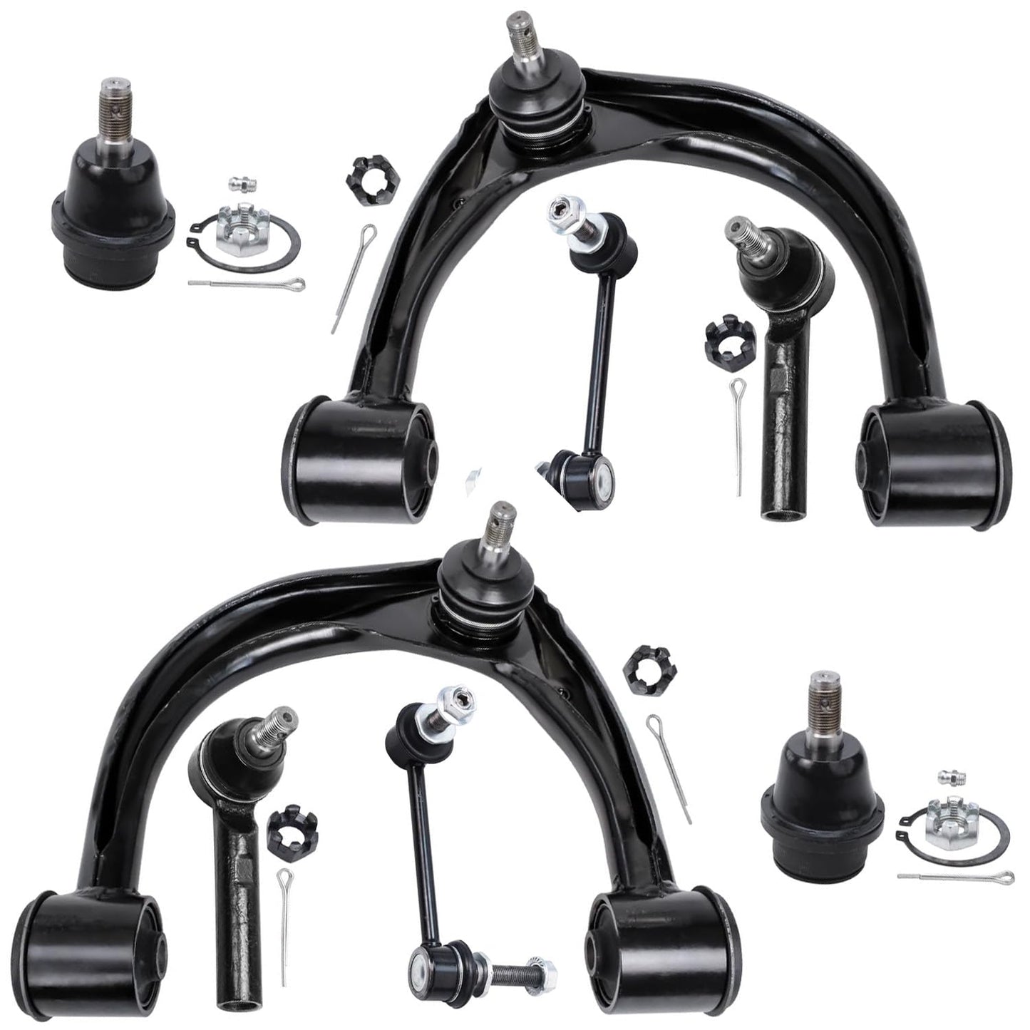 8-Piece Front Suspension Kit with Control Arms Ball Joints & Sway Bar Links for 2WD