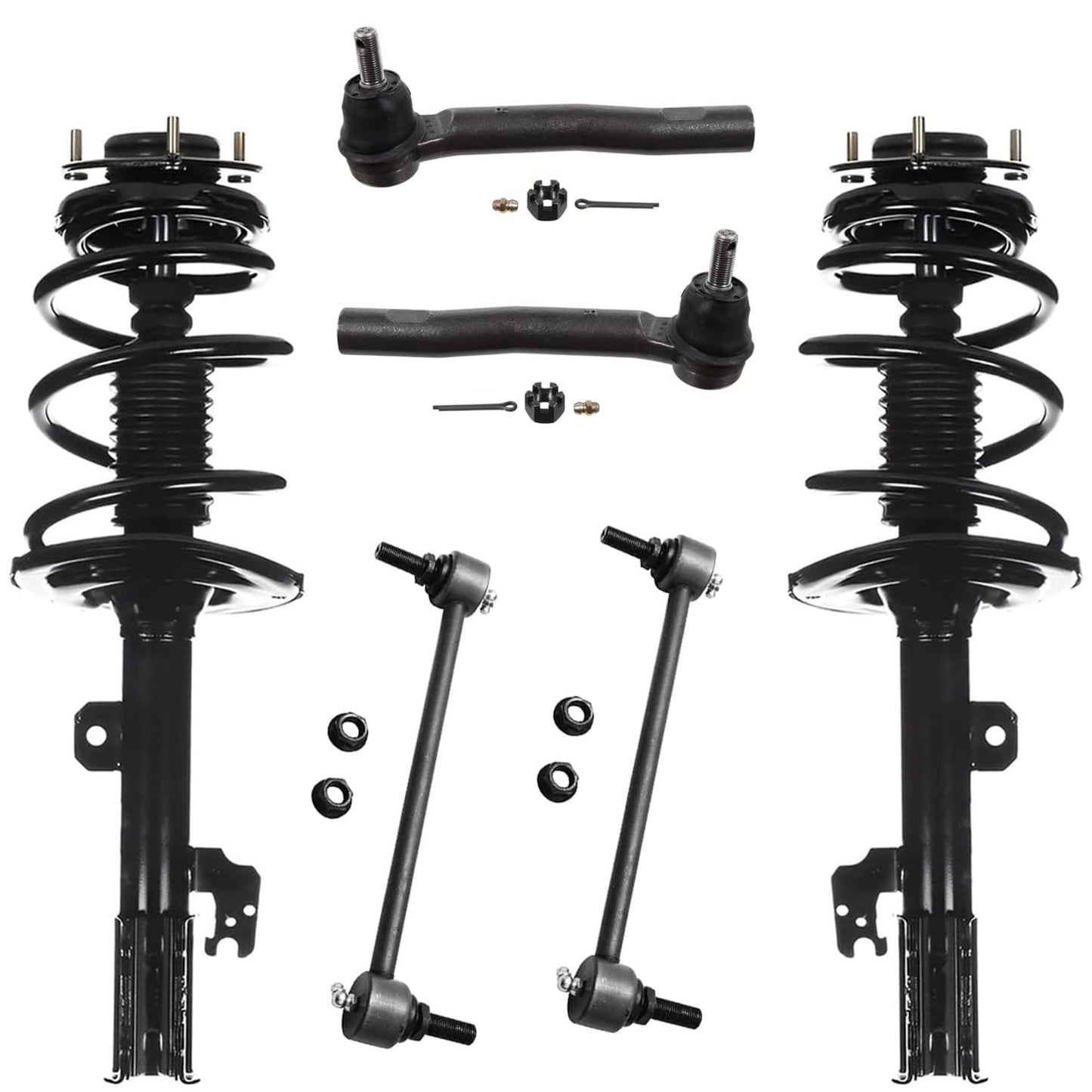Front & Rear Suspension Kit with Struts Control Arms & Tie Rods for Camaro 2011–2012