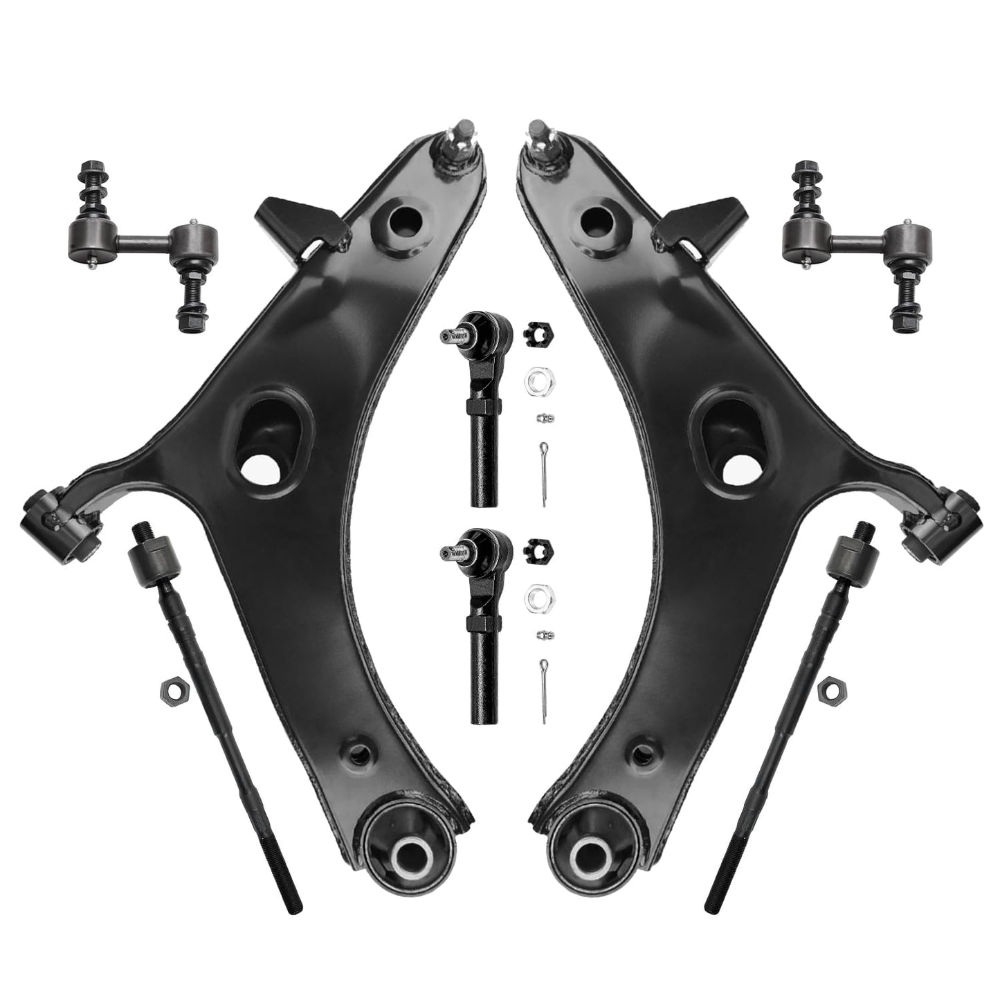8-Piece Front Suspension Kit with Control Arms Ball Joints & Sway Bar Links for 2WD