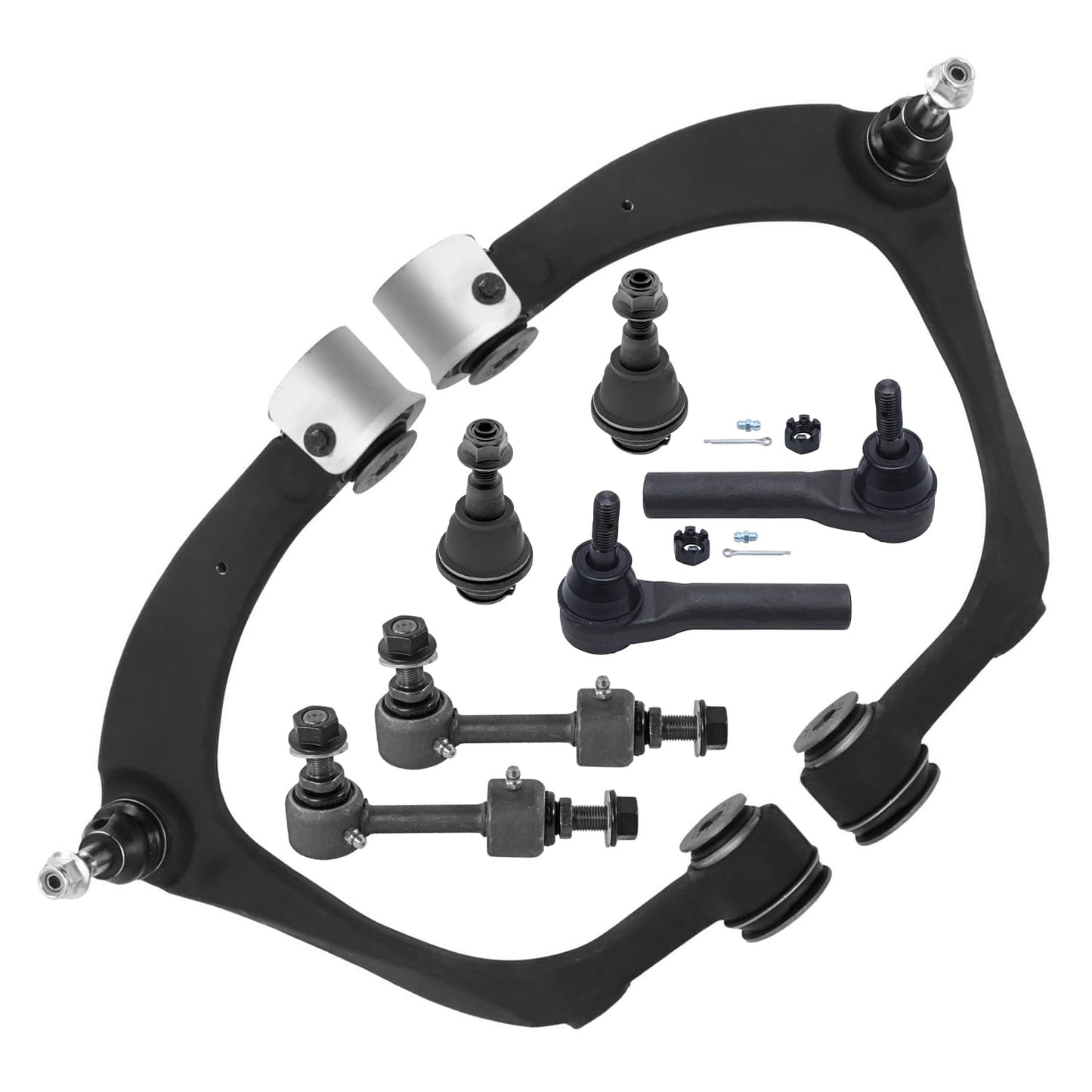 8-Piece Front Suspension Kit with Control Arms Ball Joints & Sway Bar Links for 2WD