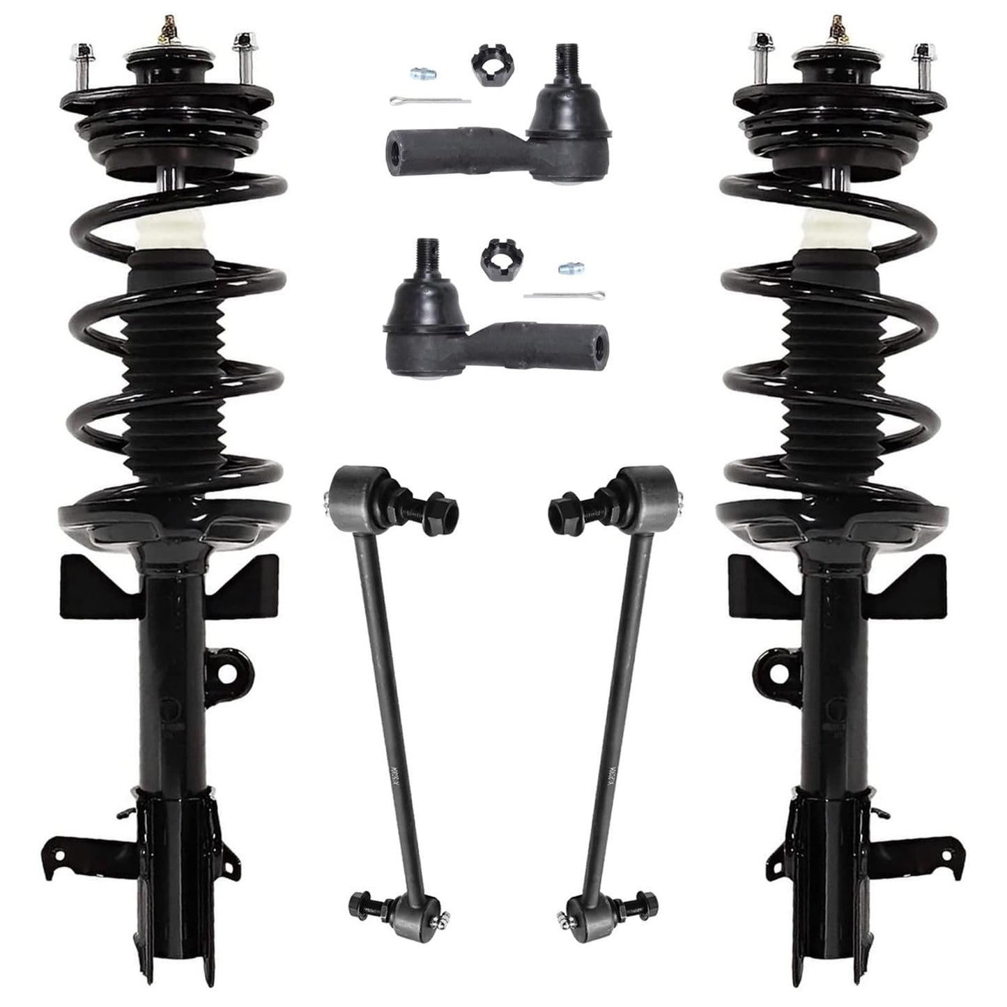 Front & Rear Suspension Kit with Struts Control Arms & Tie Rods for Camaro 2011–2012