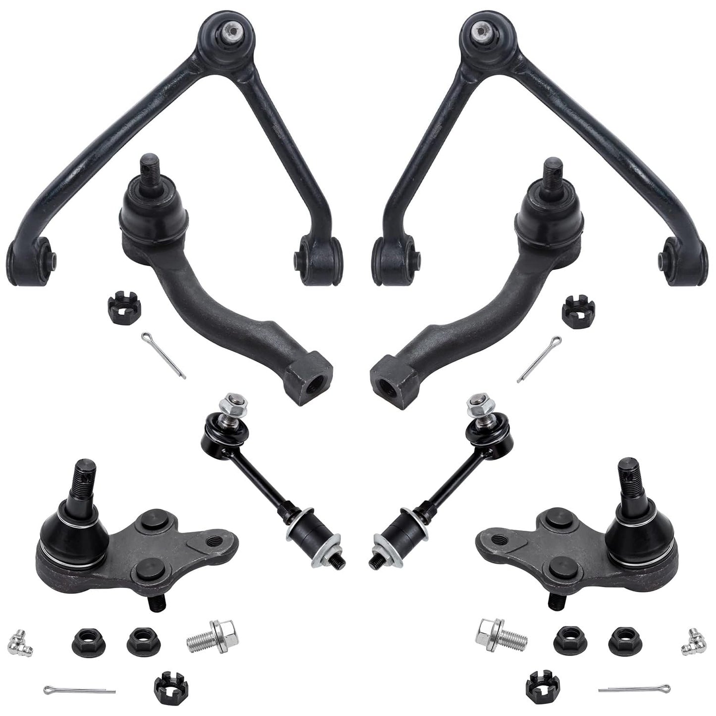 8-Piece Front Suspension Kit with Control Arms Ball Joints & Sway Bar Links for 2WD