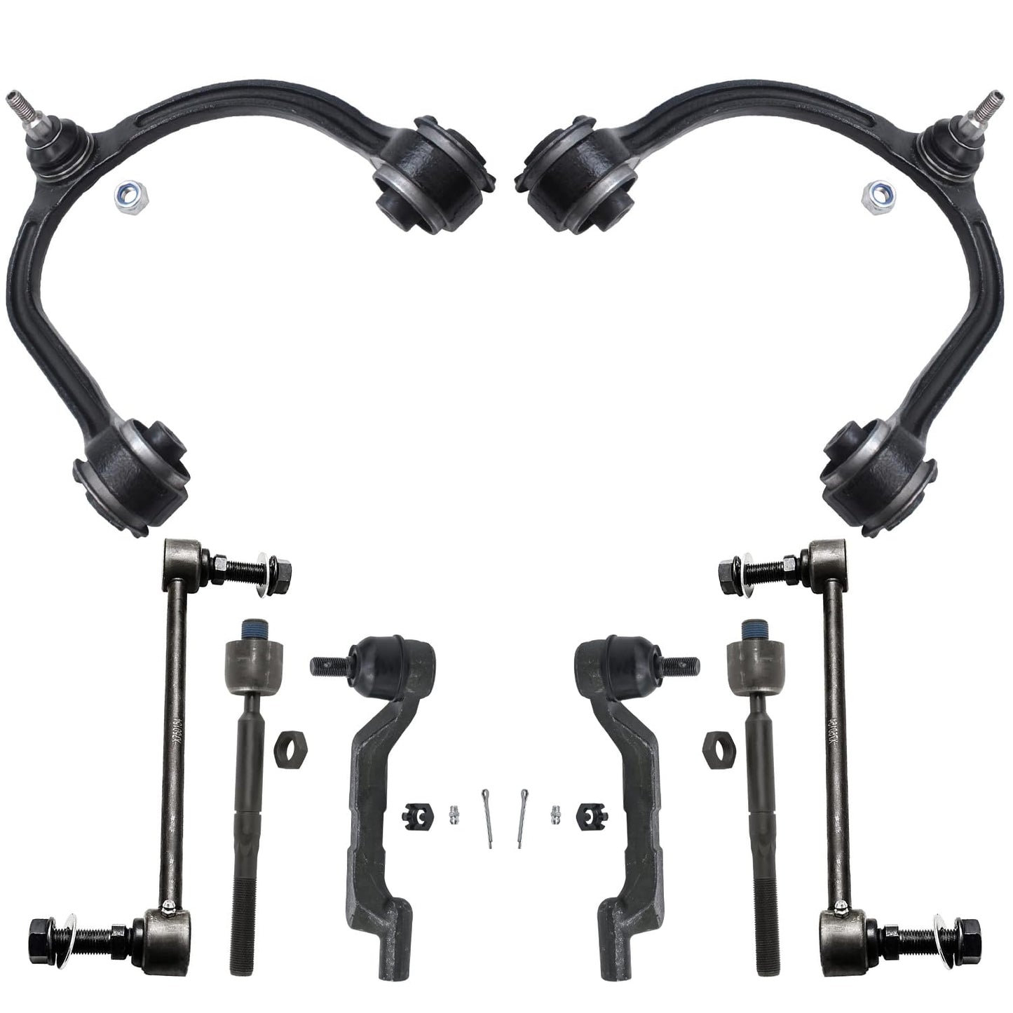 8-Piece Front Suspension Kit with Control Arms Ball Joints & Sway Bar Links for 2WD