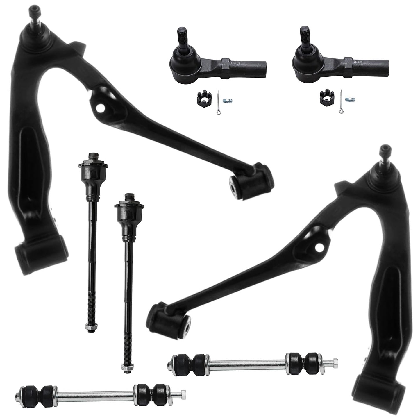 8-Piece Front Suspension Kit with Control Arms Ball Joints & Sway Bar Links for 2WD
