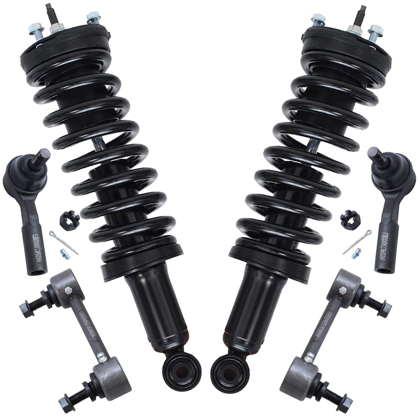 Front & Rear Suspension Kit with Struts Control Arms & Tie Rods for Camaro 2011–2012