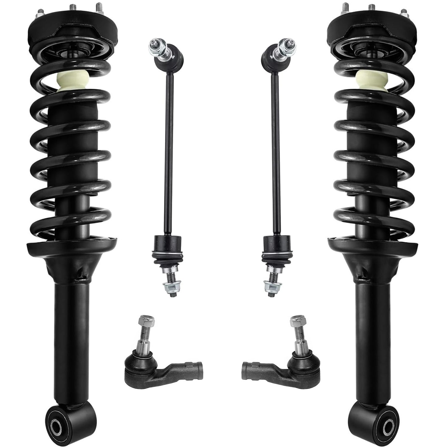 Front & Rear Suspension Kit with Struts Control Arms & Tie Rods for Camaro 2011–2012