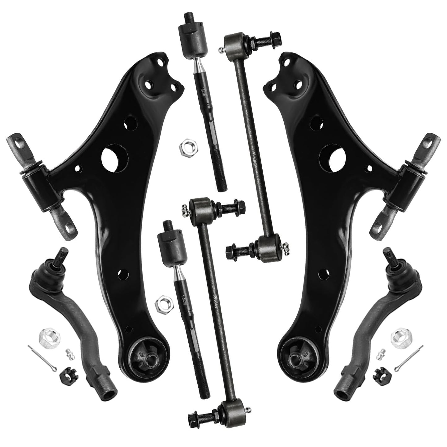 8-Piece Front Suspension Kit with Control Arms Ball Joints & Sway Bar Links for 2WD