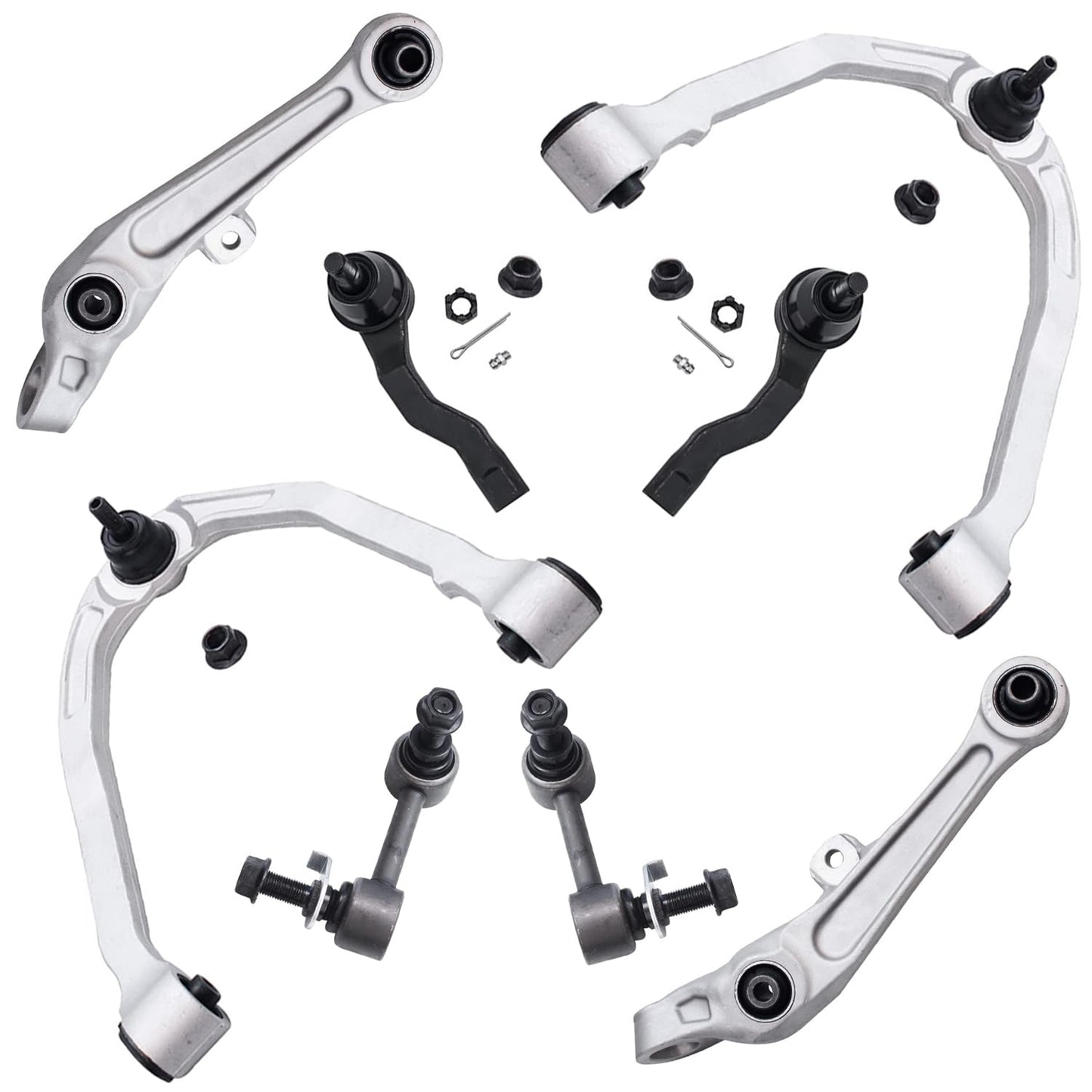 8-Piece Front Suspension Kit with Control Arms Ball Joints & Sway Bar Links for 2WD