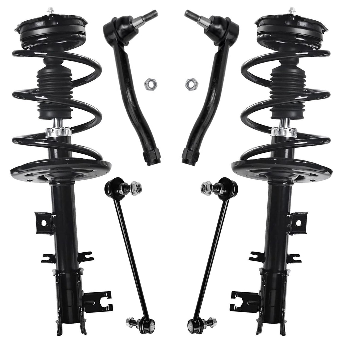 Front & Rear Suspension Kit with Struts Control Arms & Tie Rods for Camaro 2011–2012