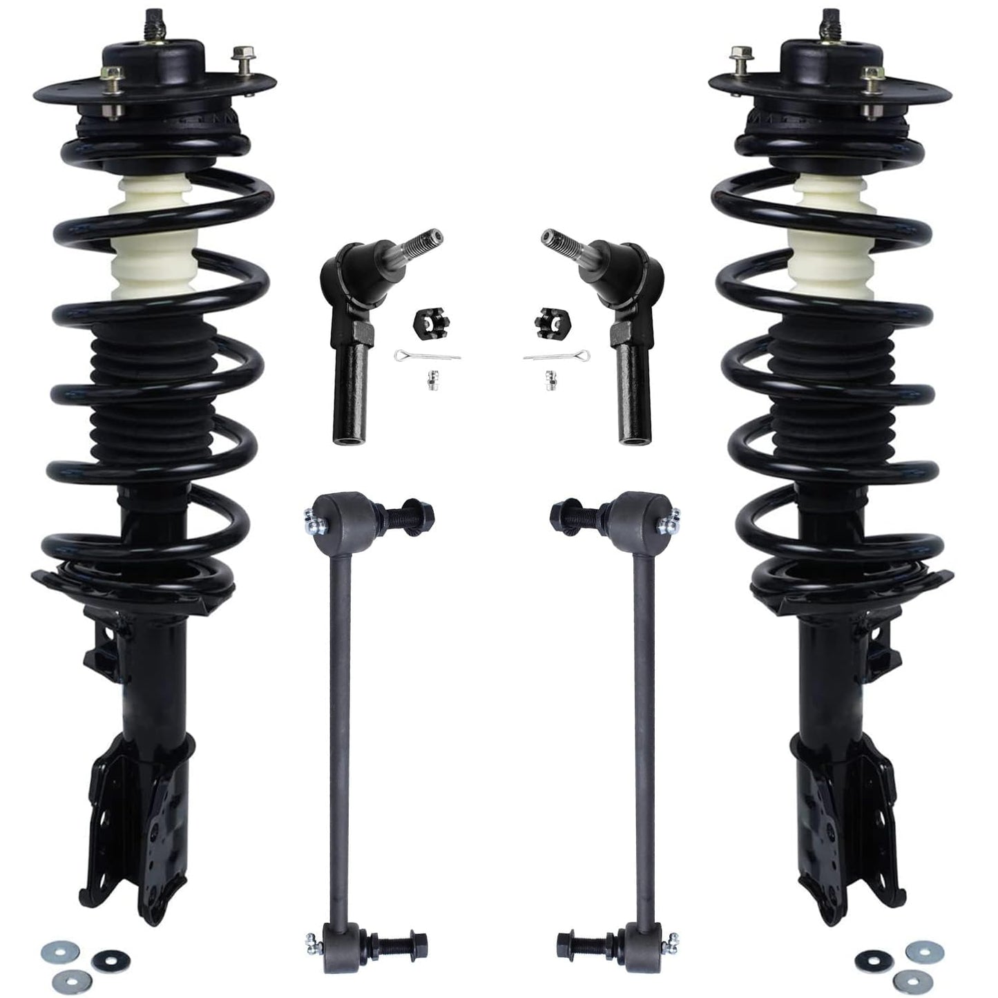 Front & Rear Suspension Kit with Struts Control Arms & Tie Rods for Camaro 2011–2012