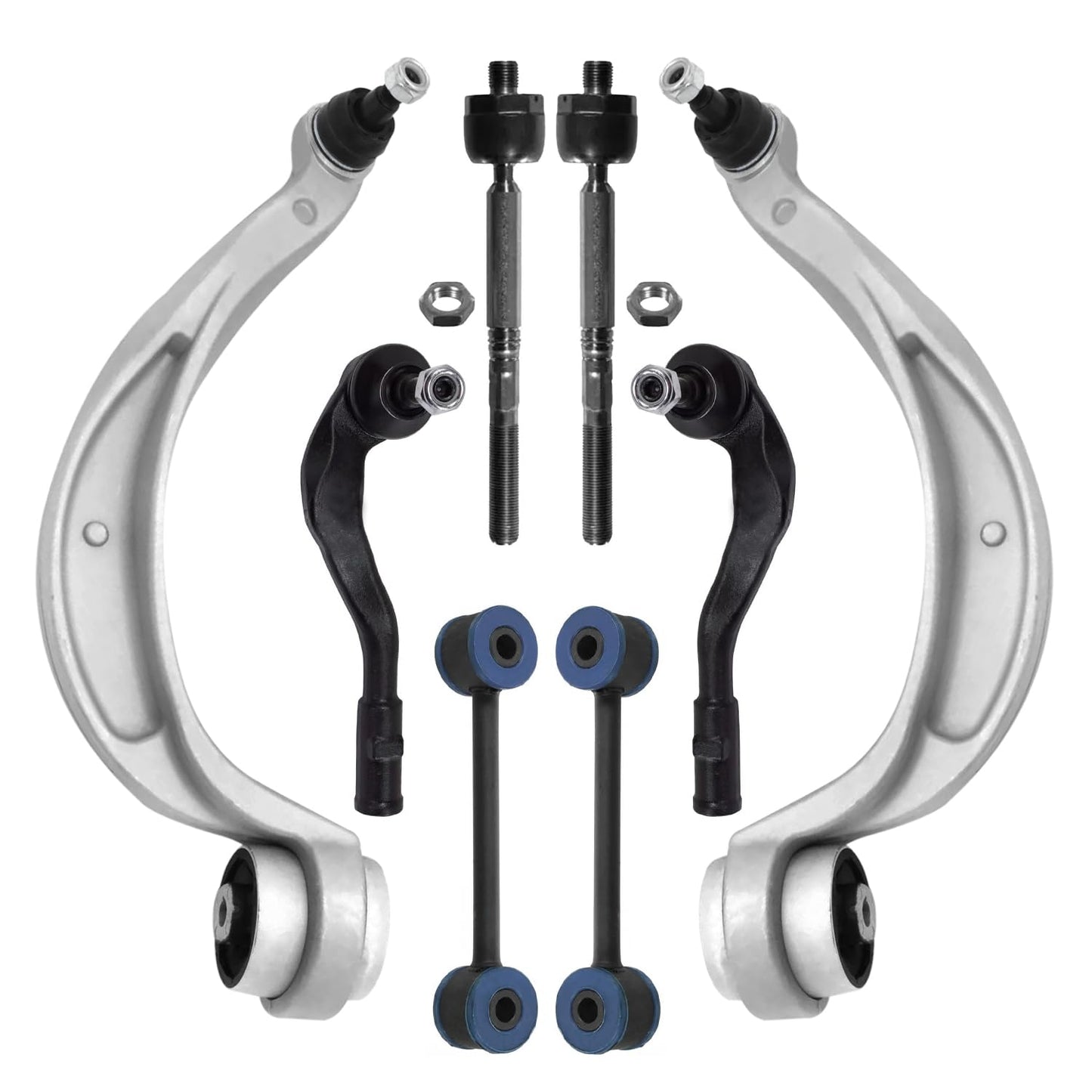 8-Piece Front Suspension Kit with Control Arms Ball Joints & Sway Bar Links for 2WD