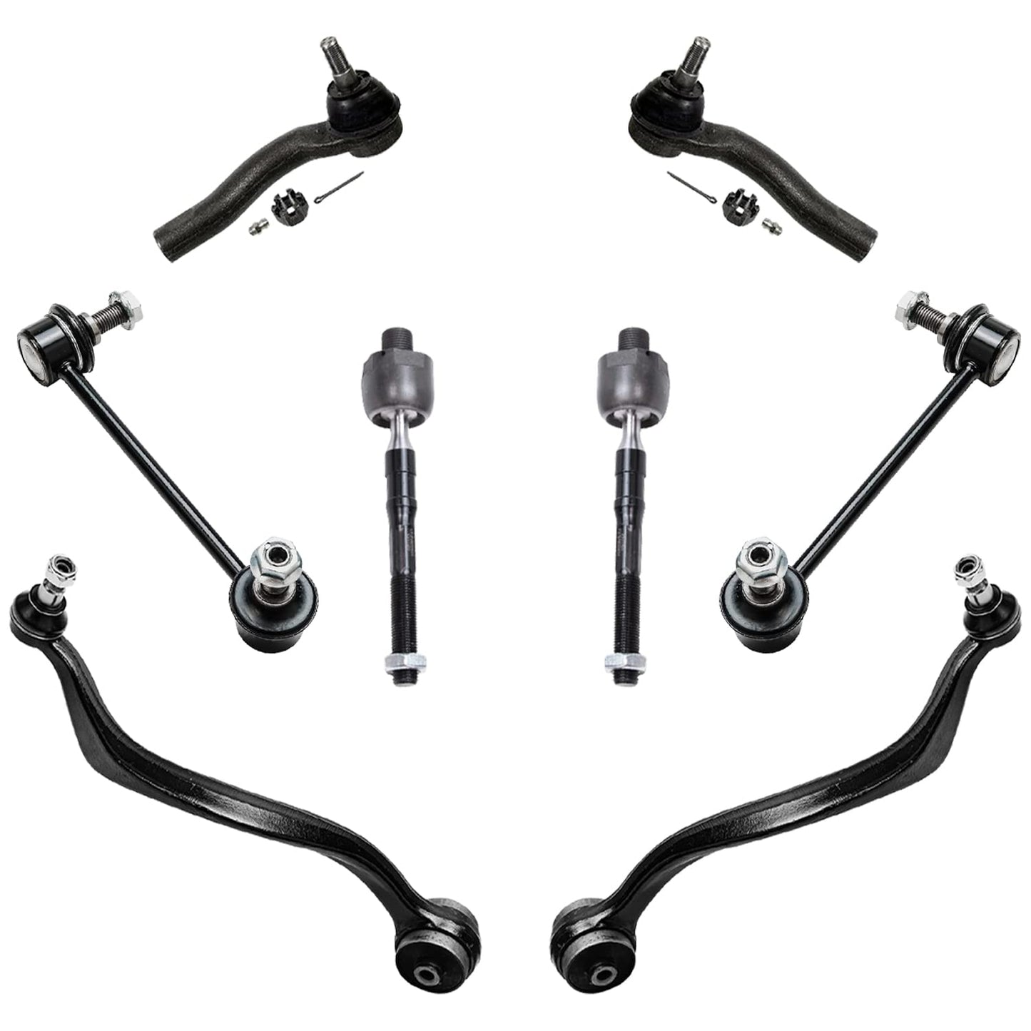 8-Piece Front Suspension Kit with Control Arms Ball Joints & Sway Bar Links for 2WD