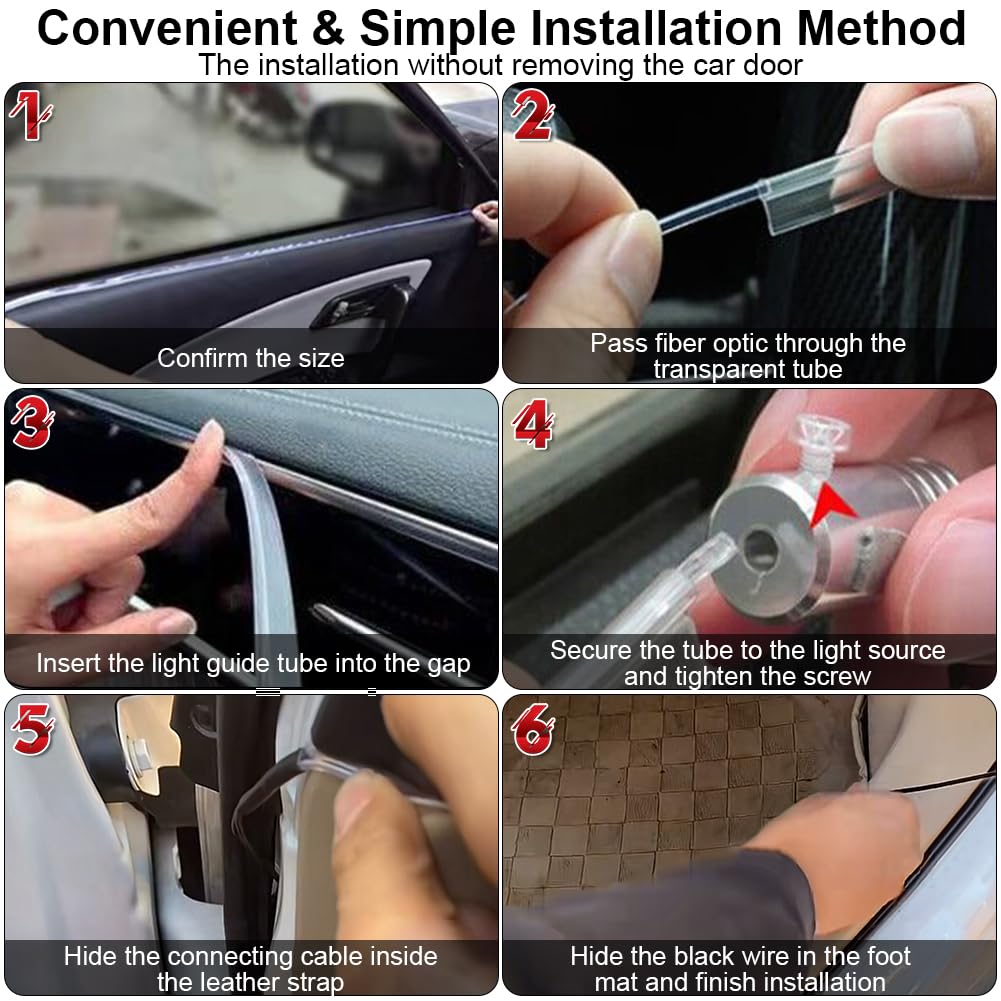 5 in 1 Interior Car LED Strip Lights APP Control