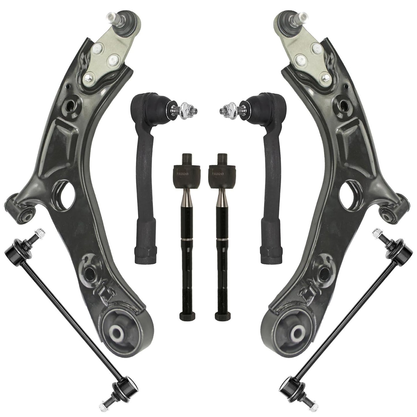 8-Piece Front Suspension Kit with Control Arms Ball Joints & Sway Bar Links for 2WD