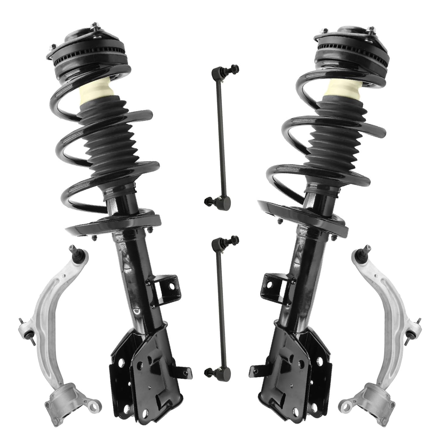 Front & Rear Suspension Kit with Struts Control Arms & Tie Rods for Camaro 2011–2012