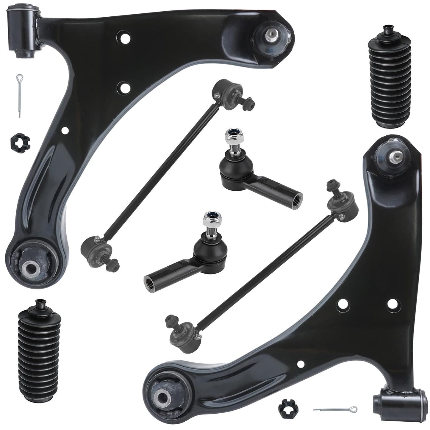 8-Piece Front Suspension Kit with Control Arms Ball Joints & Sway Bar Links for 2WD
