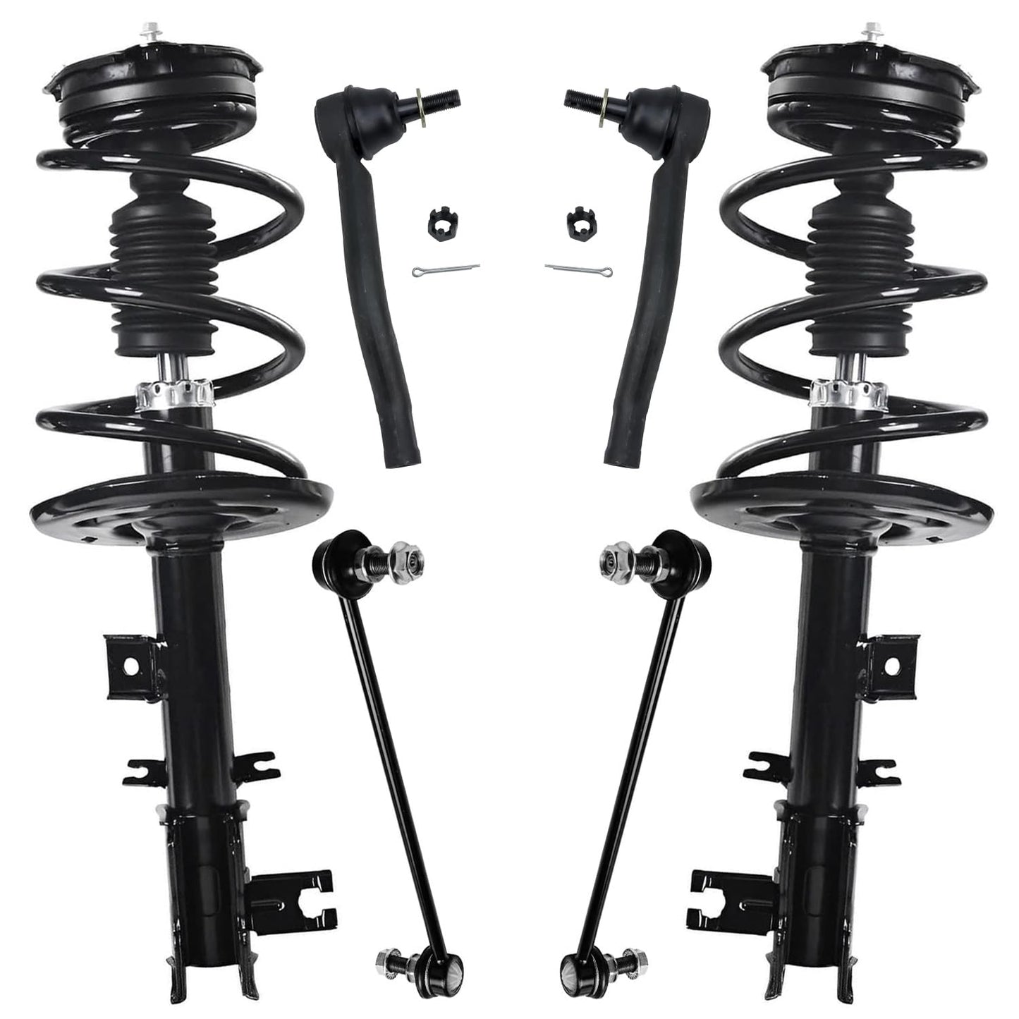 Front & Rear Suspension Kit with Struts Control Arms & Tie Rods for Camaro 2011–2012