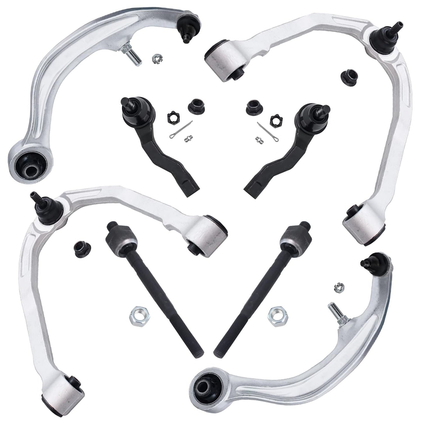 8-Piece Front Suspension Kit with Control Arms Ball Joints & Sway Bar Links for 2WD