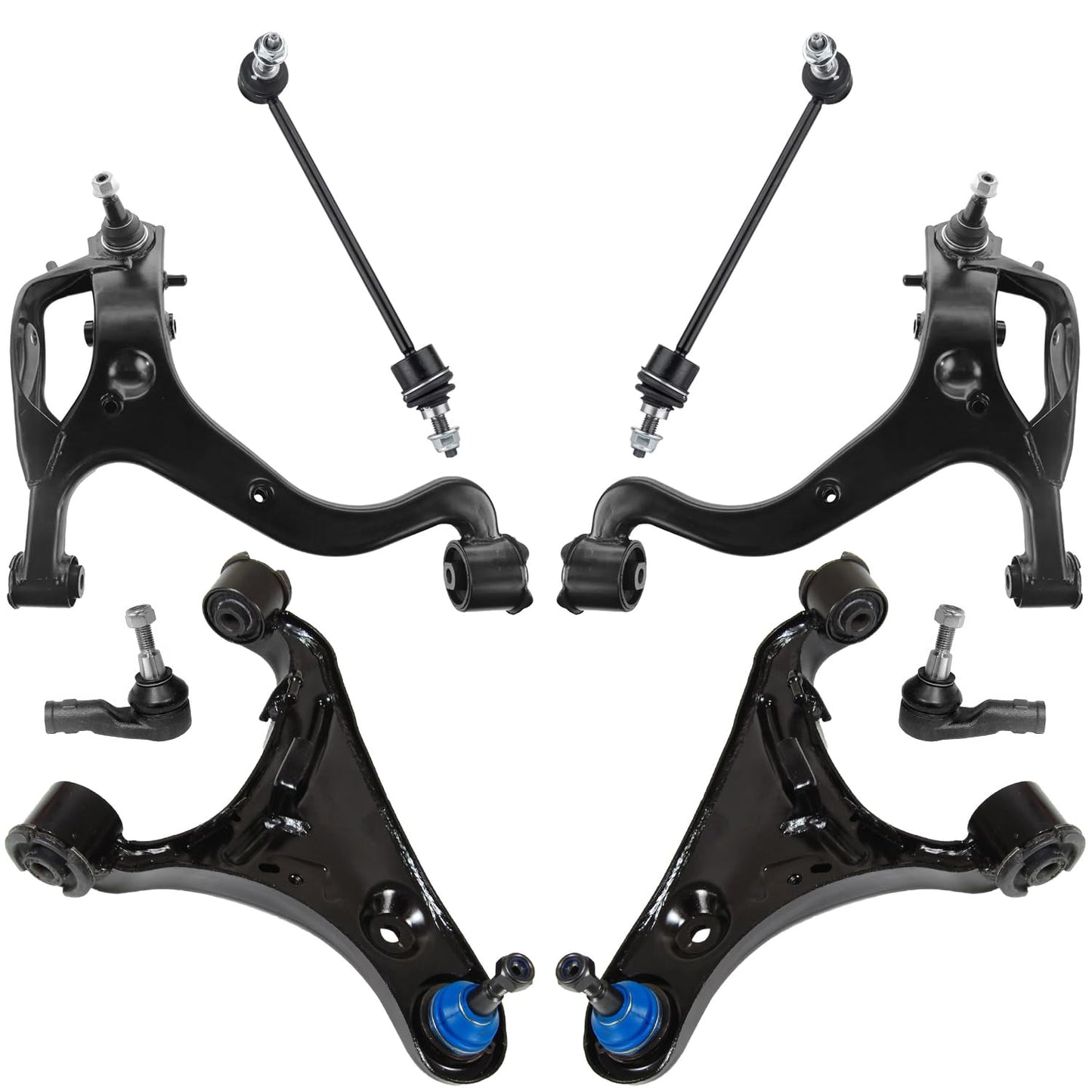 8-Piece Front Suspension Kit with Control Arms Ball Joints & Sway Bar Links for 2WD