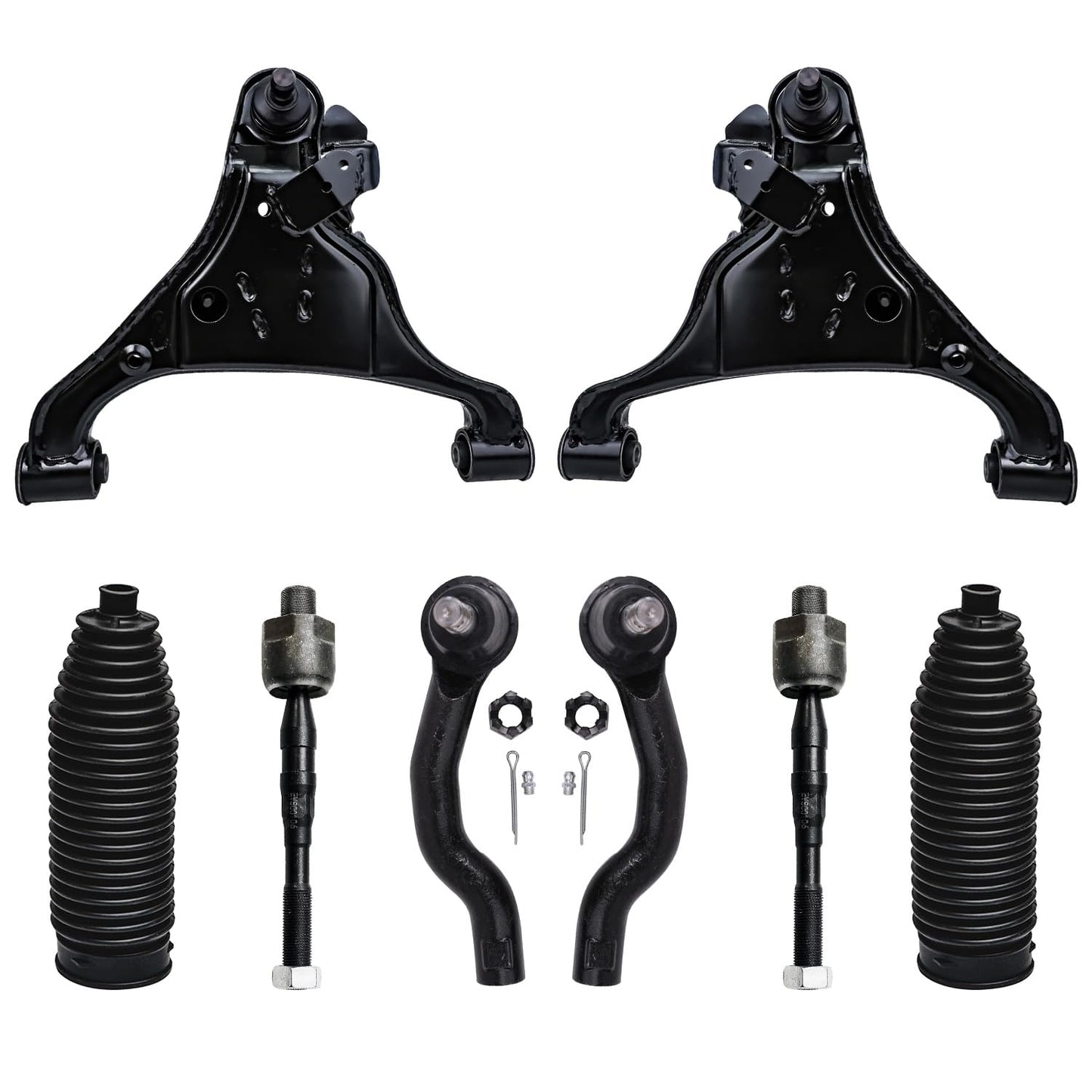 8-Piece Front Suspension Kit with Control Arms Ball Joints & Sway Bar Links for 2WD