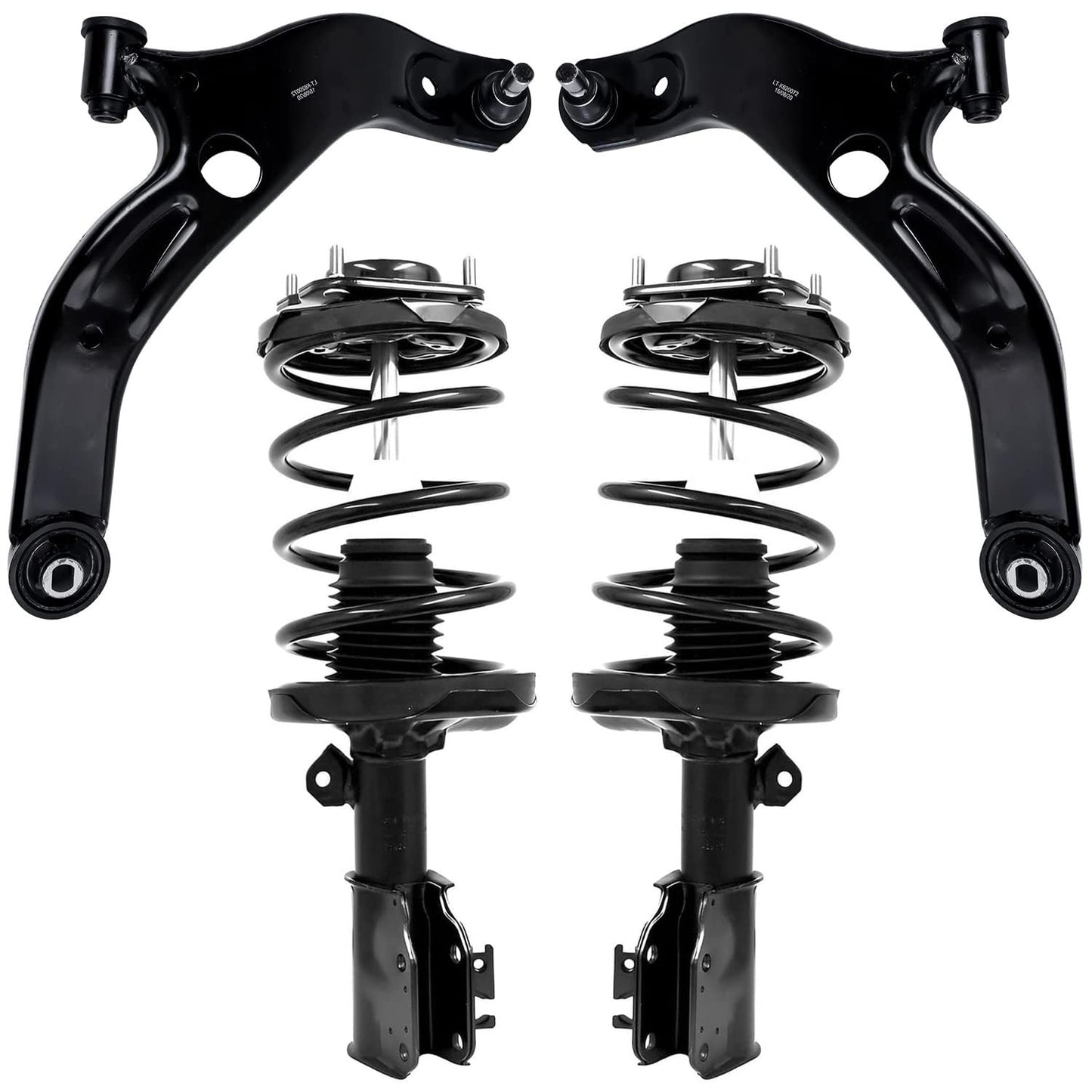 Front & Rear Suspension Kit with Struts Control Arms & Tie Rods for Camaro 2011–2012