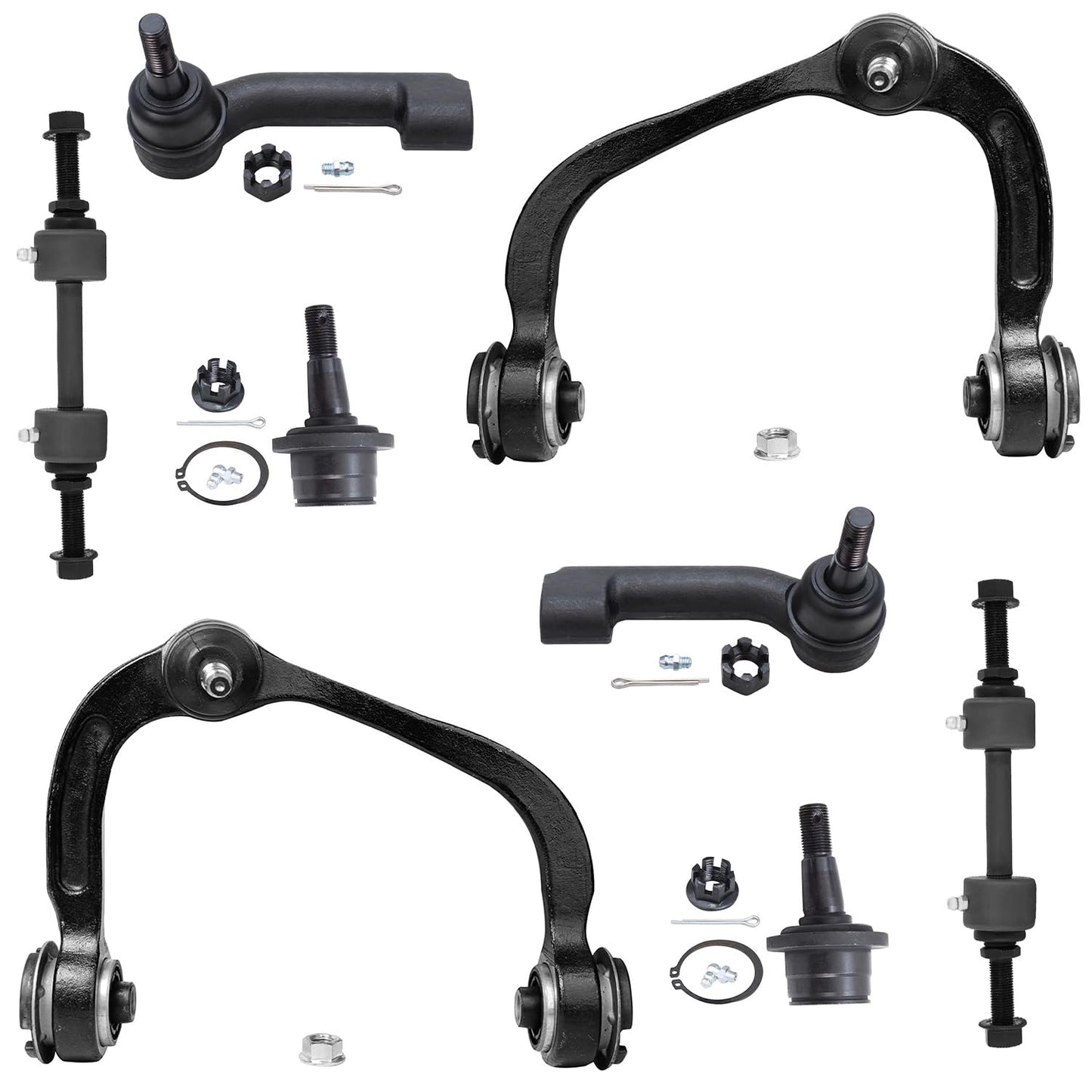 8-Piece Front Suspension Kit with Control Arms Ball Joints & Sway Bar Links for 2WD