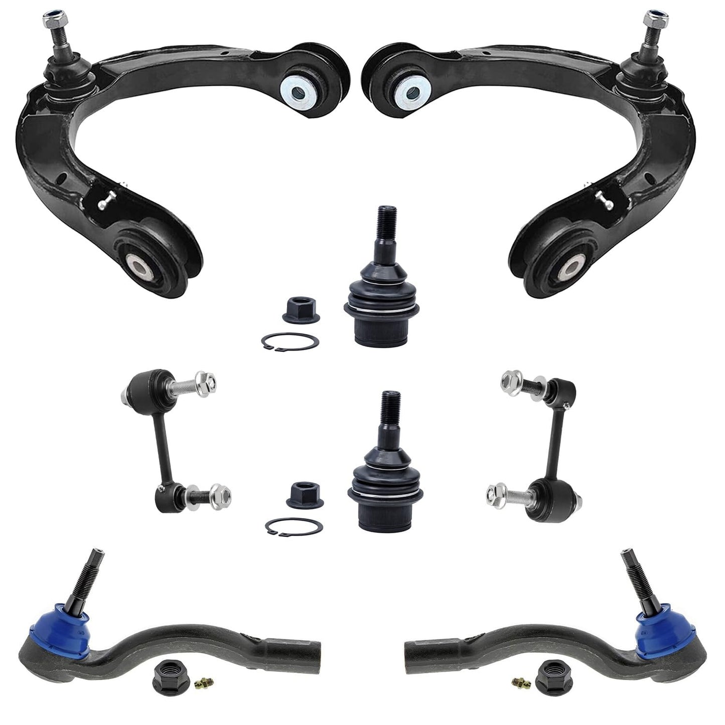 8-Piece Front Suspension Kit with Control Arms Ball Joints & Sway Bar Links for 2WD